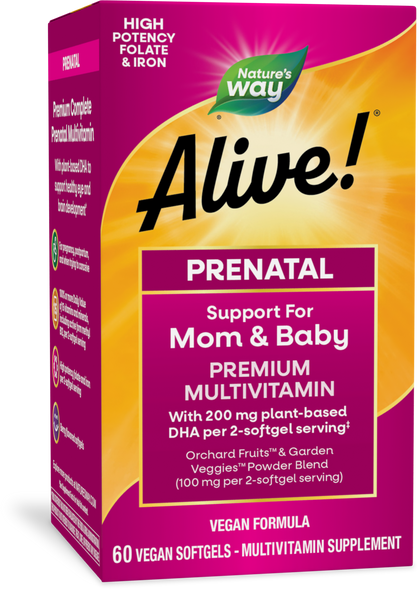 Alive!® Premium Prenatal Multivitamin - 60 softgels By Nature's Way