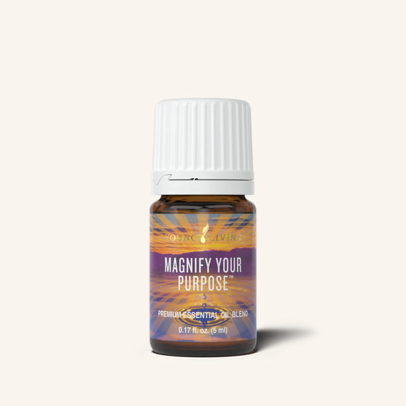 The aroma of our Magnify Your Purpose™ essential oil blend stimulates creativity, desire, focus, and motivation, encouraging you to seize initiative when used aromatically.