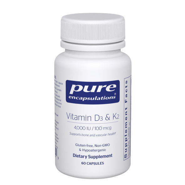 Vitamin D3 & K2 120 Capsules by Pure Encapsulations