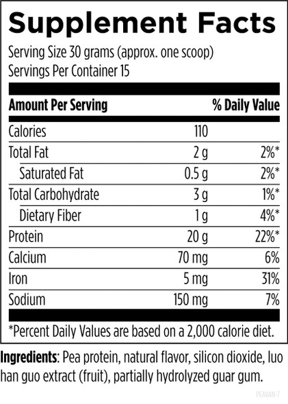 PurePea™ Vanilla, 450 g (1 lb) powder 450 g (1 lb) powder by Designs for Health
