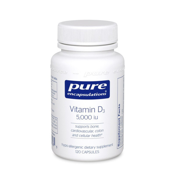 Vitamin D3 125 mcg (5,000 IU) 60 capsules by Pure Encapsulations