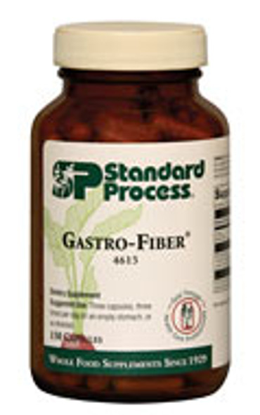 Gastro-Fiber supports the digestive system.

Encourages a healthy intestinal environment to help maintain proper intestinal flora
Cleanses the lower gastrointestinal (GI) tract
Encourages a healthy GI tract pH
Supports healthy elimination
Contains fennel, which helps relieve gas, abdominal cramps, and occasional indigestion
Maintains healthy lipid and blood glucose levels already in normal ranges
Can be used as nutritional support in the Standard Process Purification Program*