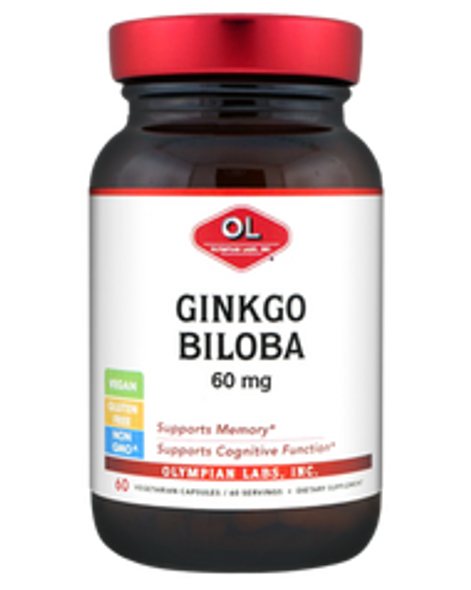 Gingko Biloba 60mg by Olympian Labs 60 capsules (Best By Date: March 2020)