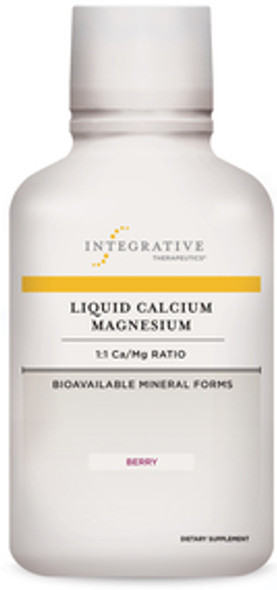 Liquid Calcium Magnesium 1:1 (Berry Flavor) by Integrative Therapeutics 16 fl oz (480mL) (Best By Date: January 2020)