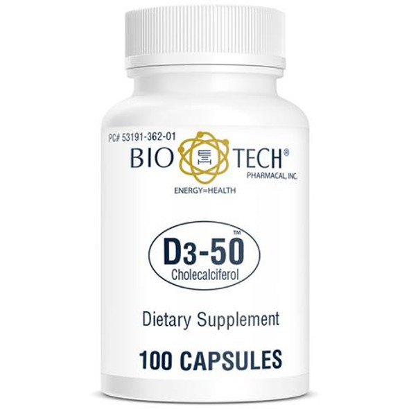 High Potency Vitamin D3 - D3 50,000 IU by Bio-Tech 100 capsules