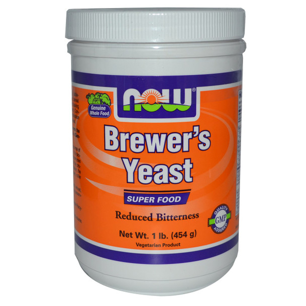 AVAILABLE QUANTITIES

1 lb.
Servings Per Container
about 28
Item #
2420
UPC
733739024206
Shop NOW-2-U.com
$12.99 MSRP
SUGGESTED USAGE & STORAGE
SUPPLEMENT FACTS
Supplement Facts
Serving Size:	2 Tablespoons (approx. 16 g)
Servings Per Container:	about 28
Amount per Serving	% Daily Value
* Percent Daily Values are based on 2,000 calorie diet.
  Daily Value not established.
Calories	60	
Calories from Fat	< 5	
Total Fat	< 0.5 g	<1%
Saturated Fat	< 0.5 g	<1%
Trans Fat	0 g	
Cholesterol	0 mg	0%
Sodium	10 mg	<1%
Total Carbohydrate	7 g	2%
Dietary Fiber	3 g	12%
Sugars	< 0.5 g	
Protein	7 g	
Vitamin A		0%
Vitamin C		0%
Calcium		4%
Iron		4%
Other Ingredients:
None.
Ingredient: Pure Brewer's Yeast (debittered).

NOW® Brewer's Yeast delivers the natural nutrient profile found in Genuine Whole Foods.

Not manufactured with wheat, soy, corn, milk, egg, fish, shellfish or tree nut ingredients. Produced in a GMP facility that processes other ingredients containing these allergens.

Natural color variation may occur in this product.

This product is sold by weight not volume.

Store in a cool, dry place after opening. Please Recycle.