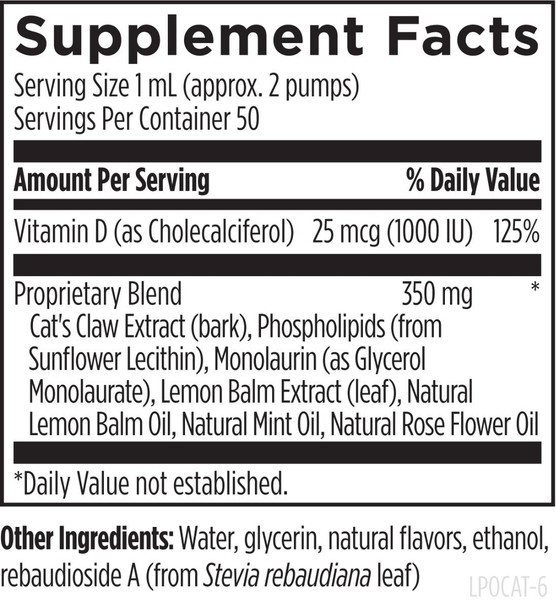 Liposomal Cat's Claw Synergy 1.7 fl oz (50 ml) liquid by Designs For Health