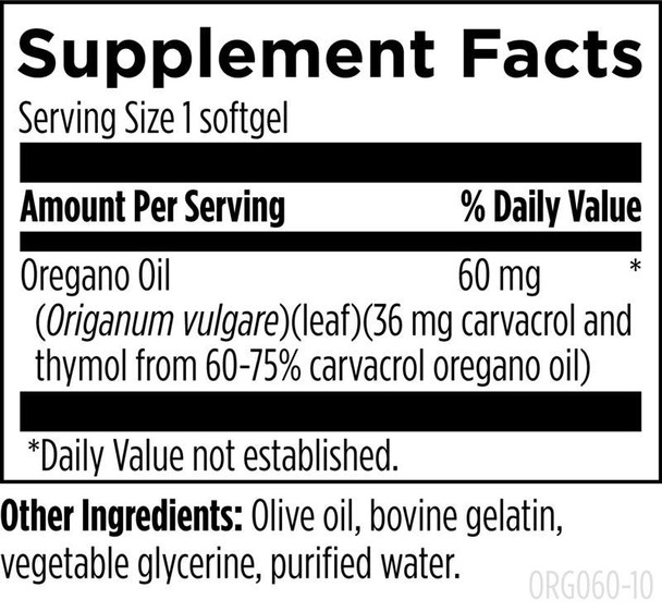 Oil of Oregano 60 softgels by Designs For Health