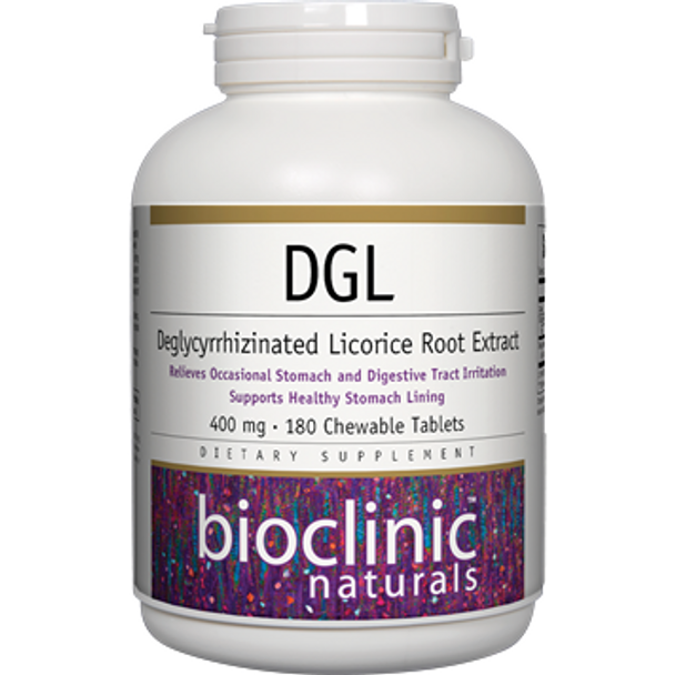 DGL 180 chewable tabs By Bioclinic Naturals