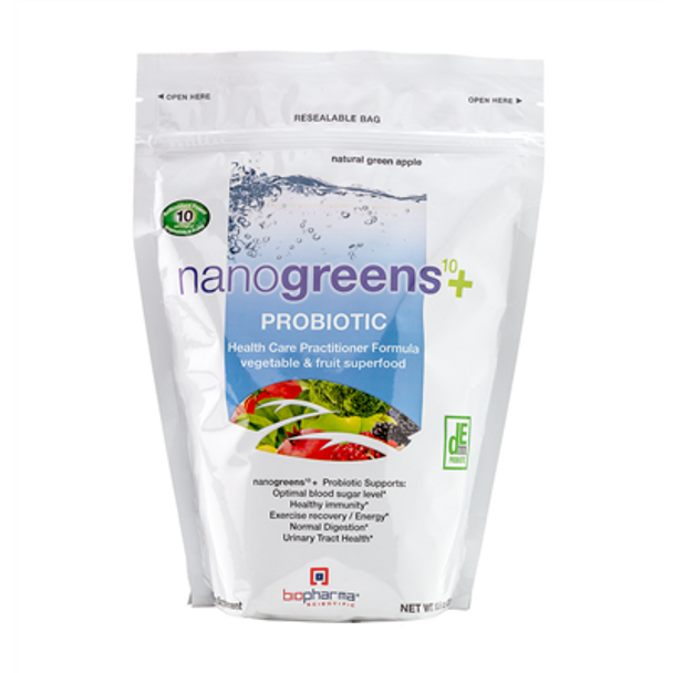 nanogreens10+ probiotic Green Apple 10.6 oz by BioPharma Scientific