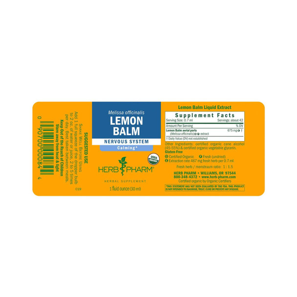 Lemon Balm by Herb Pharm - 8 oz