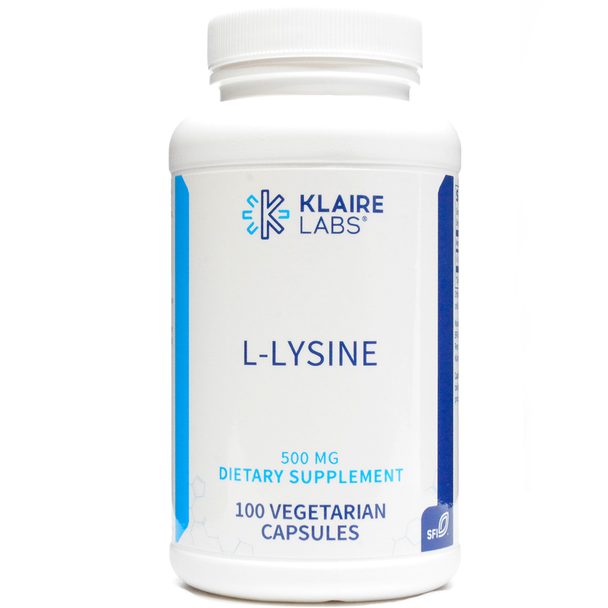 L-Lysine 500 mg 100 caps By Klaire Labs