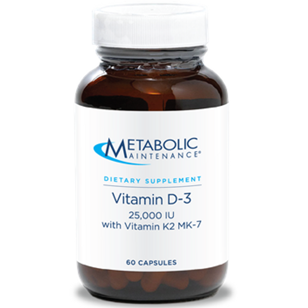 Vitamin D-3 w/ K2 MK-7 60 caps by Metabolic Maintenance