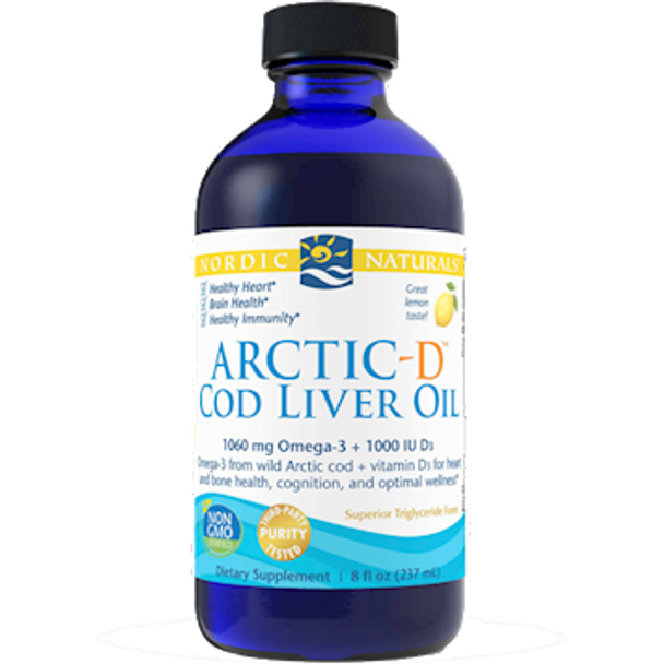 Arctic-D Cod Liver Oil Lemon 8 fl oz by Nordic Naturals