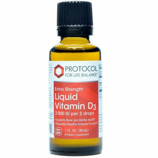 Liquid Vitamin D-3 2,000 IU 1 oz by Protocol For Life Balance