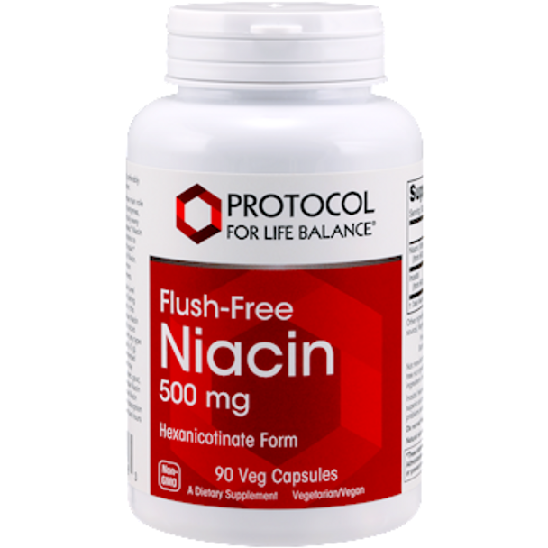 Flush-Free Niacin 500 mg 90 vcaps by Protocol For Life Balance