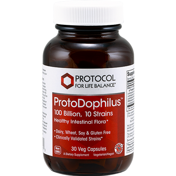 ProtoDophilus 100 Billion, 10 Strains 30 vcaps by Protocol For Life Balance