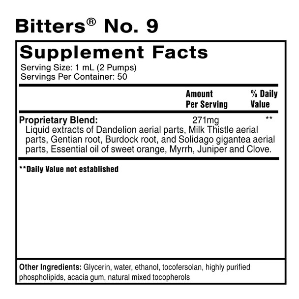 Bitters® No. 9 (50mL) By Quick Silver From Clinical Nutrition Centers
