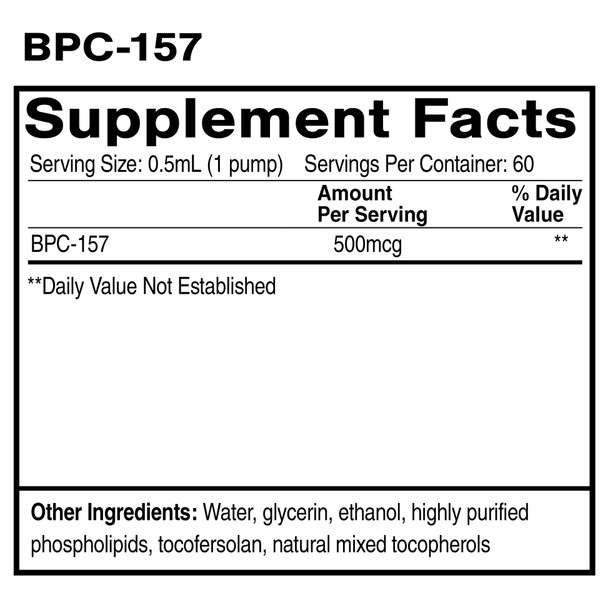 Oral Liposomal BPC-157 NET WT 1.0 FL OZ (30mL) By Quick Silver From Clinical Nutrition Centers
