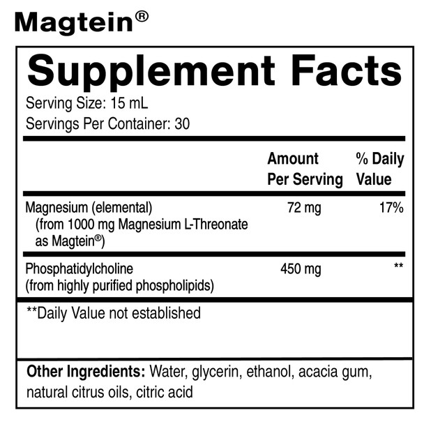 Liposomal Magtein® (450mL) By Quick Silver From Clinical Nutrition Centers