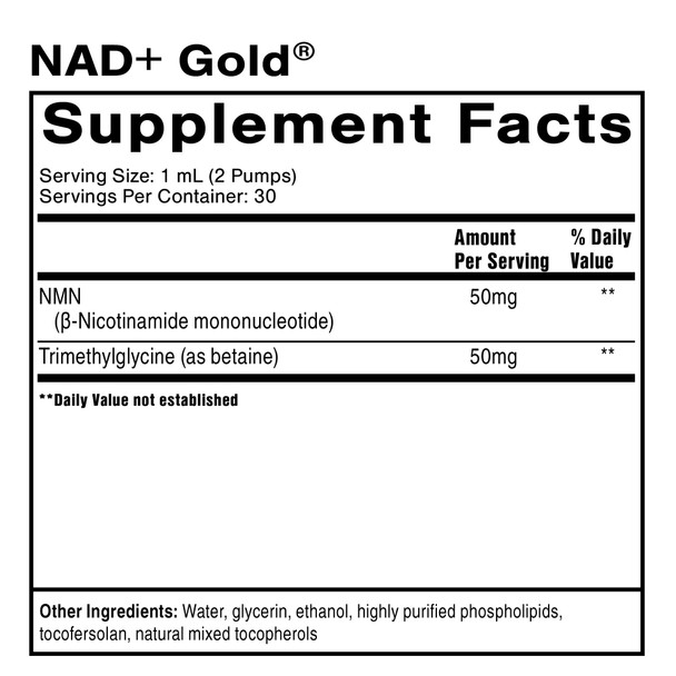 NAD+ Gold® 30mL NET WT 1.0 FL OZ (30mL) By Quick Silver From Clinical Nutrition Centers