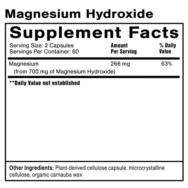 Magnesium Hydroxide 120 CAPSULES By Quick Silver From Clinical Nutrition Centers