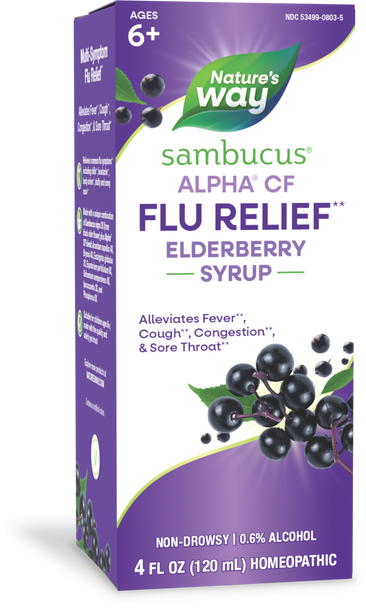 Sambucus Flu Relief Elderberry Syrup - 4 fl oz (120 ml) By Nature's Way