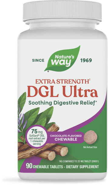DGL Ultra - 90 chewables / Chocolate By Nature's Way
