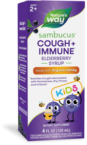 Sambucus Kids Cough + Immune Elderberry Syrup - 4 fl oz (120 ml) By Nature's Way