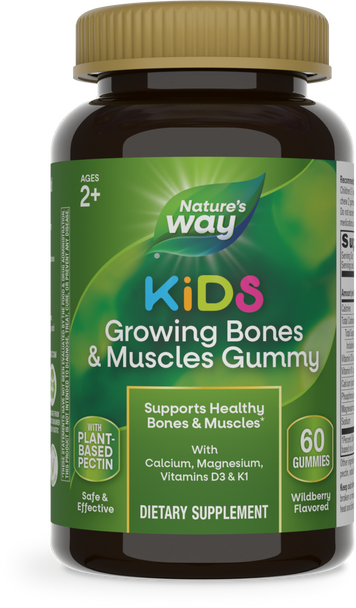 Kids Growing Bones & Muscles Gummies - 60 gummies / Wildberry By Nature's Way