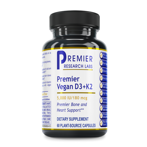 Vegan D3 + K2, Premier (60 Caps) by Premier Research Labs