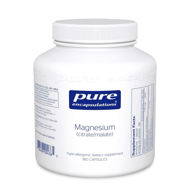 Magnesium (citrate/malate) 180 capsules by Pure Encapsulations