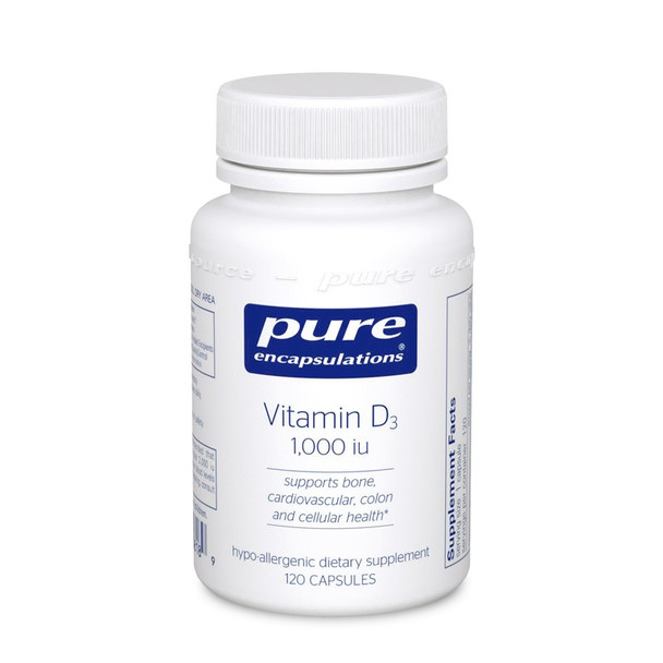 Vitamin D3 25 mcg (1,000 IU) 120 capsules by Pure Encapsulations