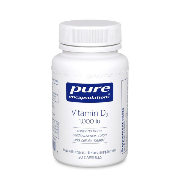 Vitamin D3 25 mcg (1,000 IU) 250 capsules by Pure Encapsulations
