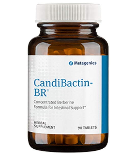 CandiBactin-BR® provides extracts of herbs including berberine-containing plants to support healthy immune, detoxification , and elimination function. Featuring berberine hydrochloride and extracts of Oregon grape and coptis roots, the formula encourages a healthy intestinal environment and supports detoxification function of the liver and gallbladder. A proprietary extract of Chinese herbsincluding ginger, licorice, and skullcapharmonize the action of the other herbs within the formula.*