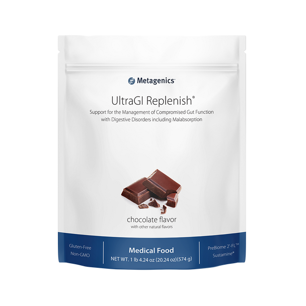 Improve Gut Health - UltraGI Replenish Chocolate by Metagenics 14 Servings 1 lb 4.24 oz (20.24 oz) (574 g)