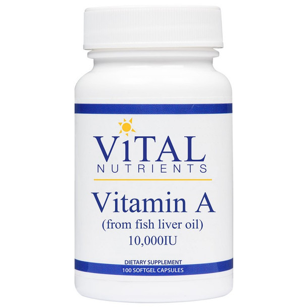 Vitamin A 3 mg (10,000 IU) by Vital Nutrients 100 softgel capsules