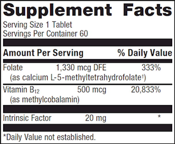 Intrinsi B12-Folate By Metagenics 60 Tablets