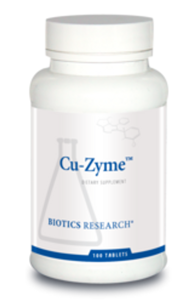 Cu-Zyme (Copper) by Biotics Research Corporation 100 Tablets