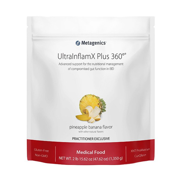 UltraInflamX Plus 360 Medical Food by Metagenics Pineapple/Banana Flavor 2 lbs. 15.62 oz (47.62 oz) (1350 g) 30 servings