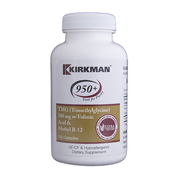 TMG 500 mg w/Folinic Acid, B12 (120 caps) by Kirkman Labs