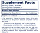 An image of the supplement facts for the glutamine tablets by Protocol for Life Balance