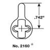 Yale 2160 Mortise cylinder cam with measurement