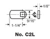 CCL C2L Cam, 1 1/4" Straight  Cam, Fits CCL Cam Locks