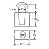 Huski 66 padlock dimensions