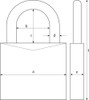 ABUS Padlock Dimension Reference