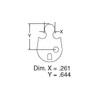 Schlage L583-475 line drawing with dimensions