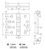 Cal-Royal BBSC-56 4x4 Ball Bearing Hinge dimensions