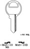 JMA MAS-10E Key Blank Line Drawing Profile Image