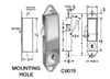 Compx National C8070-2C lock shown with dimensions